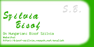 szilvia bisof business card